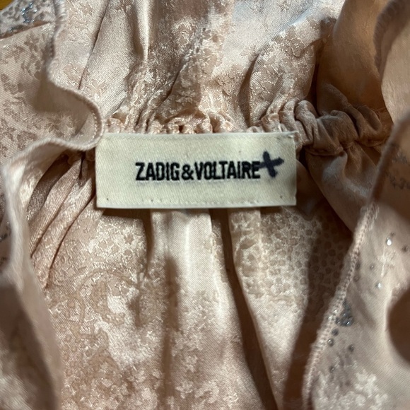 EUC Zadig & Voltaire- 100% Silk Pale Pink Blouse. Size- See Measurements - Picture 3 of 8
